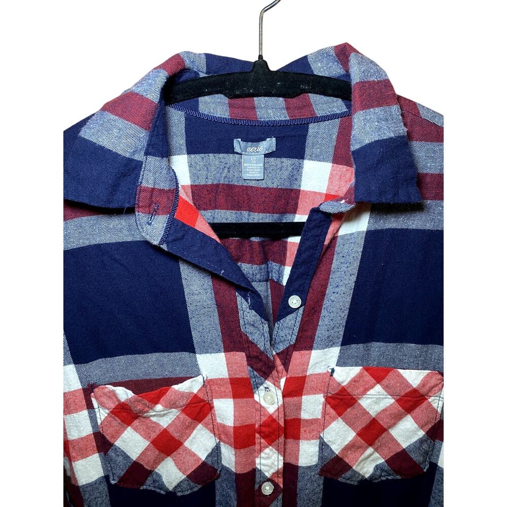 Aerie - Petite Small - Red White Blue Plaid Romper - Great Condition!